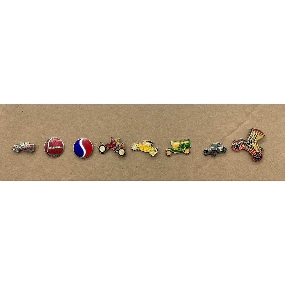 Lot of 8 Vintage Antique Car & Studebaker Enamel Lapel‎ Pins